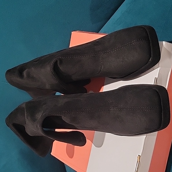 Black mid calf boots suede size 8 - Picture 4 of 4